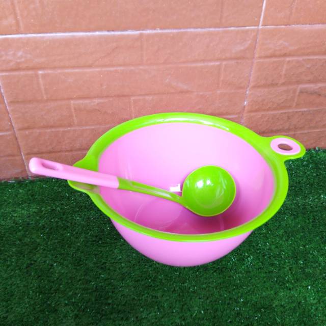 Wadah mangkok besar untuk es buah/sop buah / mixing bowl bonus centong