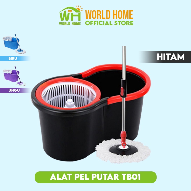 Alat Pel Lantai Spin Mop Plastik Ultra Pel Putar Serbaguna Spin Mop 2 Kain Pel Plastik Murah TB01 WFS