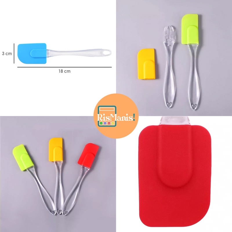 SILICONE KITCHEN SPATULA Masak Hias Roti Kue Kuas Oles Mentega Margarin Dapur Food Grade Tahan Panas