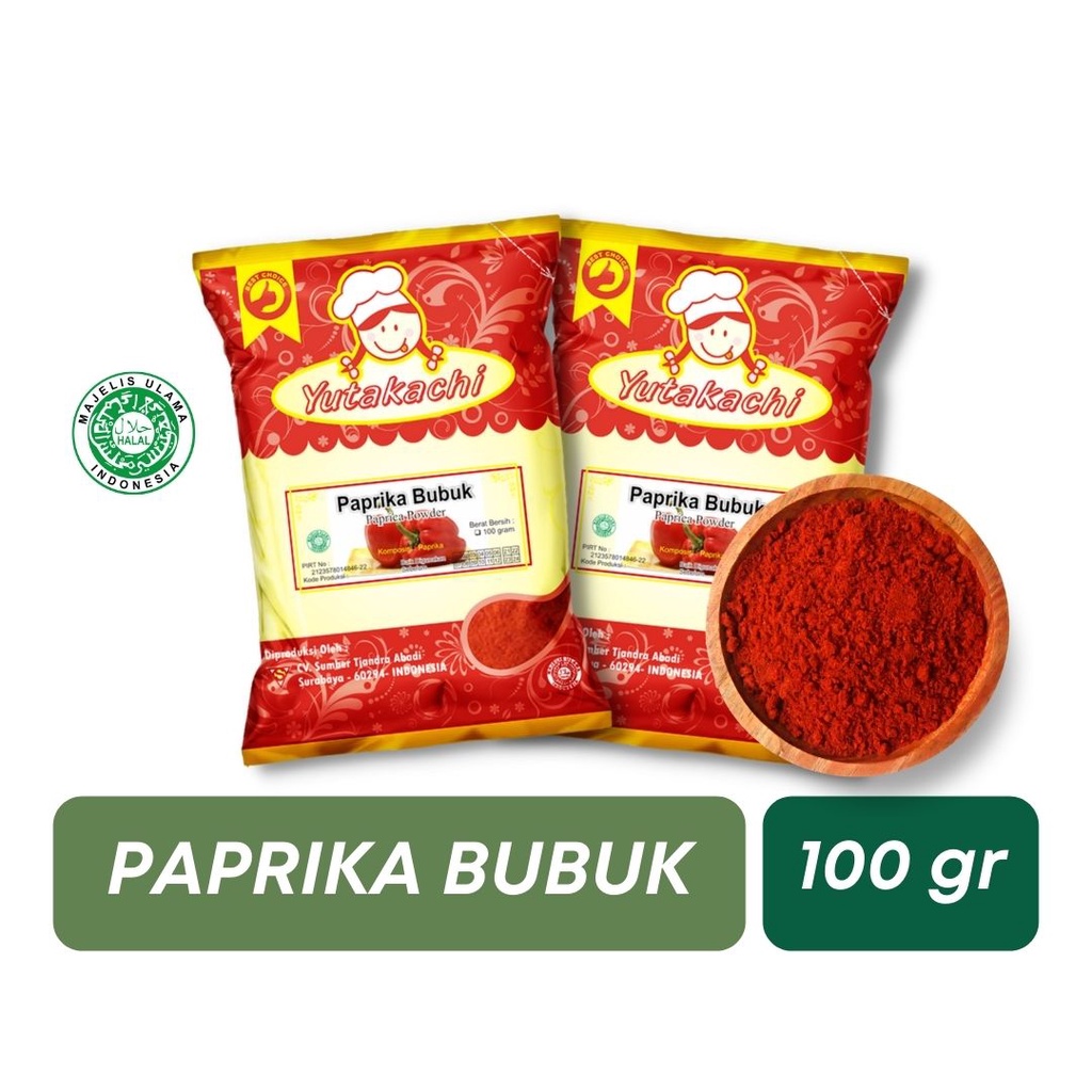 PAPRIKA BUBUK 100 GR YUTAKACHI / BUMBU REMPAH BUBUK / BUMBU DAPUR / PUSAT BUMBU