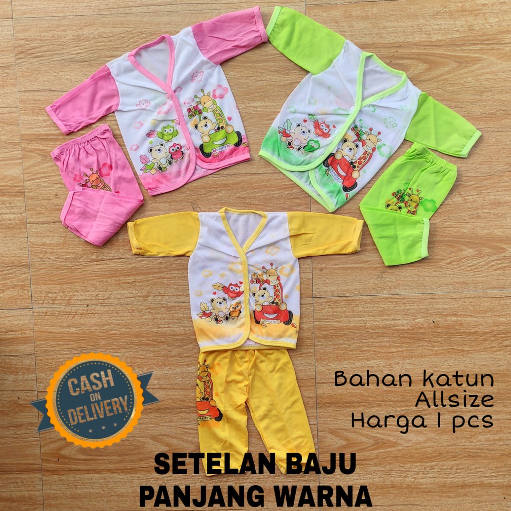 Setelan bayi PANJANG KATUN halus lembut perlengkapan bayi lahir