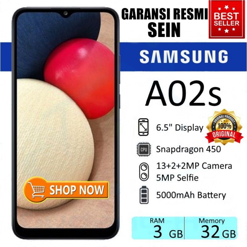 HANDPHONE SAMSUNG GALAXY A02s 3/32GB GARANSI RESMI SEIN HP MURAH SAMSUNG HP