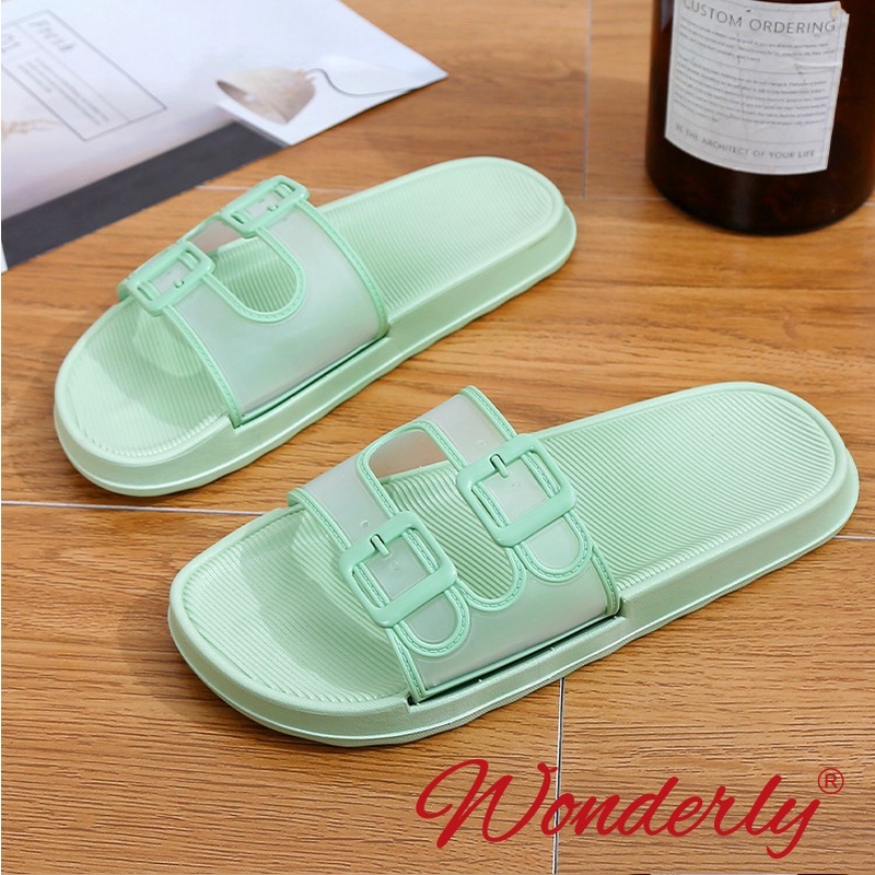 Sendal Selop Karet Jelly Wanita Wonderly Sandal Slop Jelly Cewek l V202-38