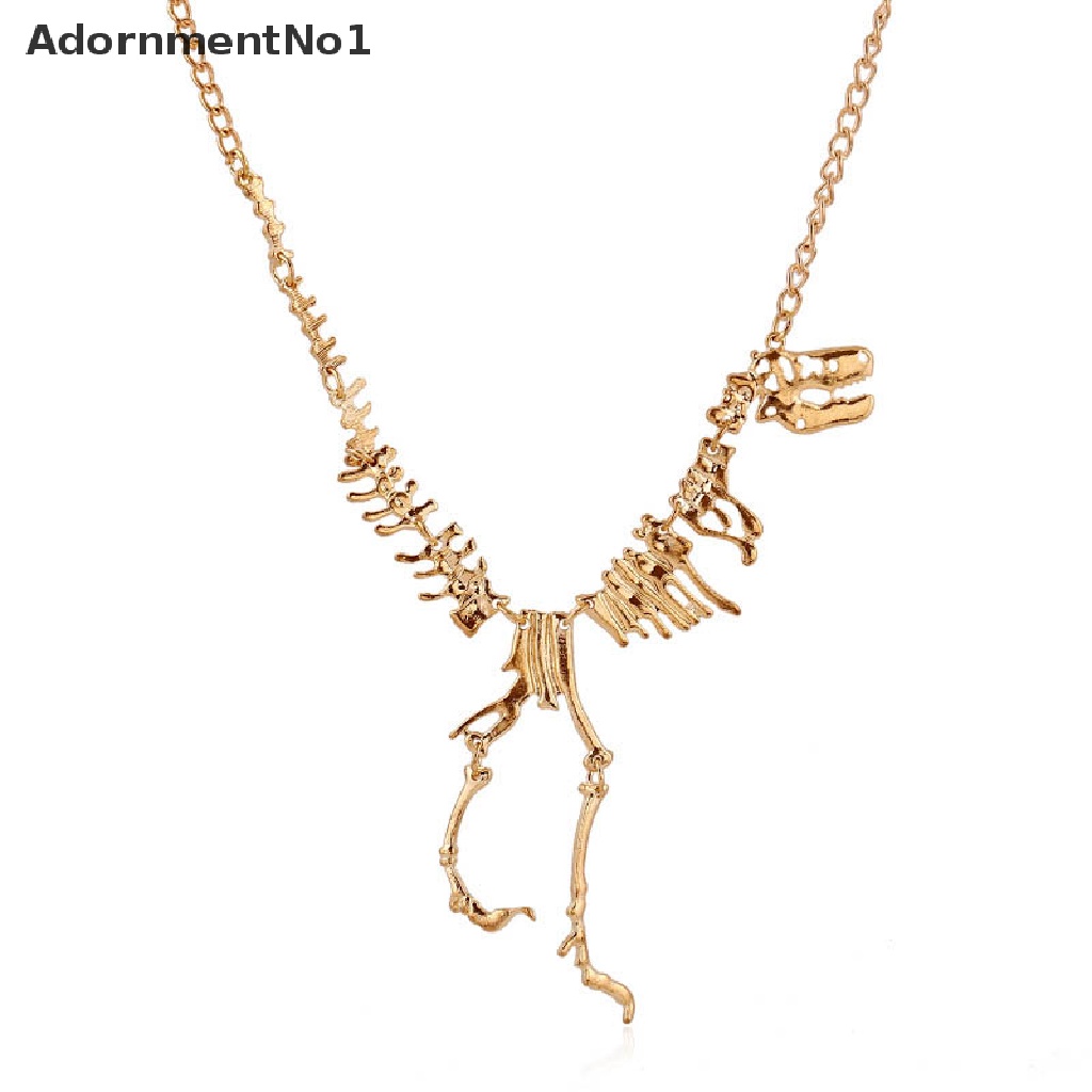 (AdornmentNo1) Kalung Rantai Dengan Liontin Dinosaurus Gaya Punk Untuk Wanita