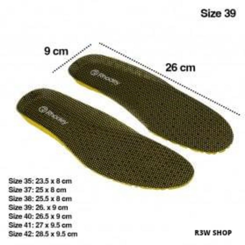 Insole Rongga Rhodey Insole Alas Kaki Sepatu Sport Size 38 39 40 41 42 Insole Sepatu Olahraga Alas Kaki Insole Anti Bau