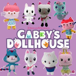 25cm Boneka Gabby's Dollhouse Mainan Plush Toy Mermaid Cat Stuffed Doll Kids Girls Accompany Gift