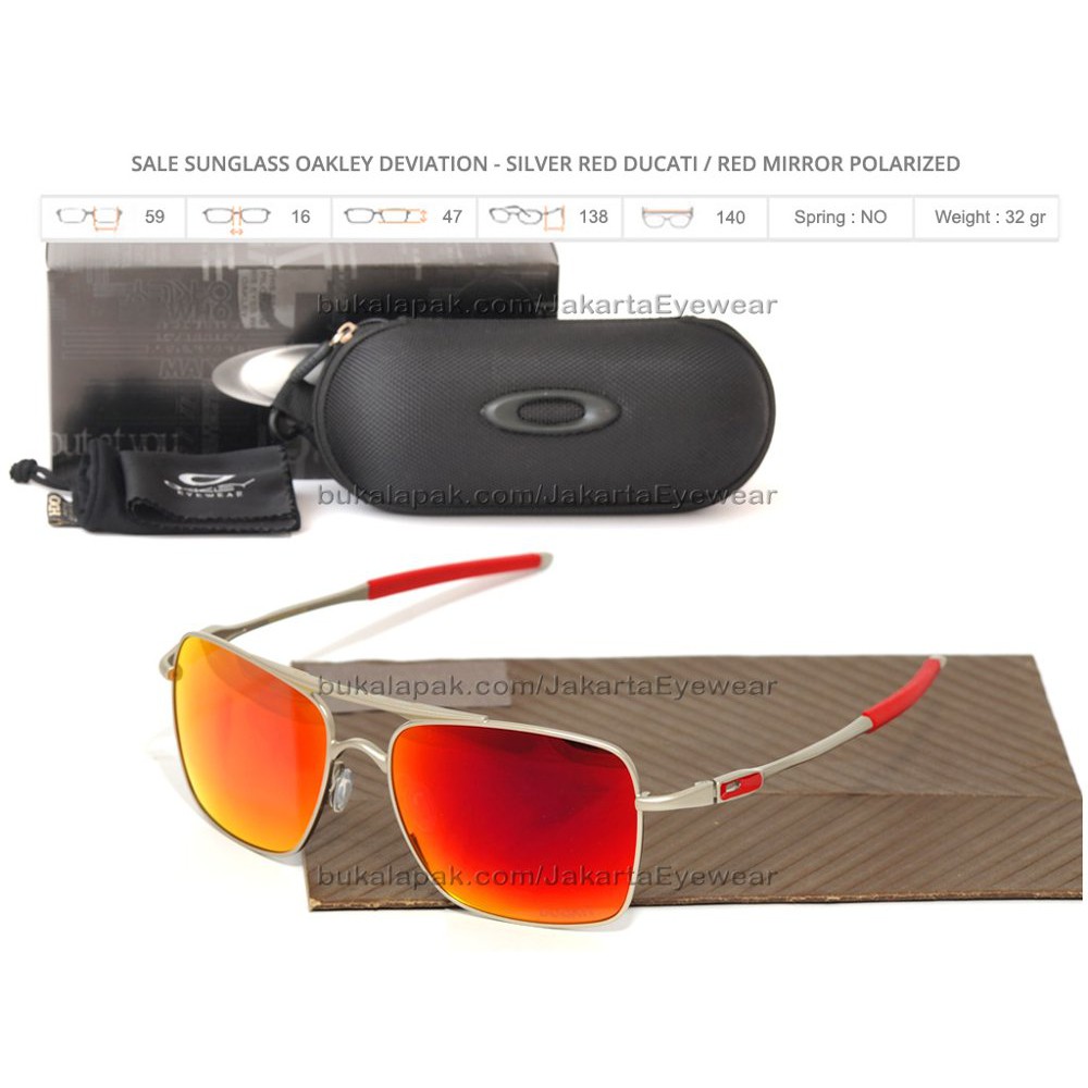 Sunglass Deviation OB   Silver Red Ducati   Red Mirror Polarized Diskon