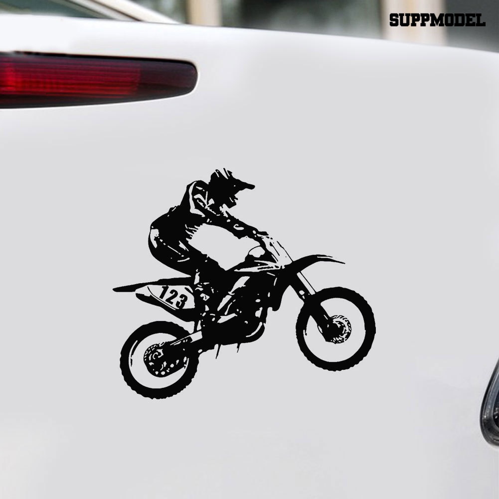 Stiker Reflektif Tema Stunt Motocross Untuk Mobil / Truk