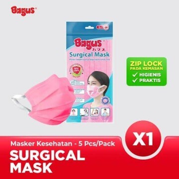 

Bagus Surgical Mask isi 5 - Pink