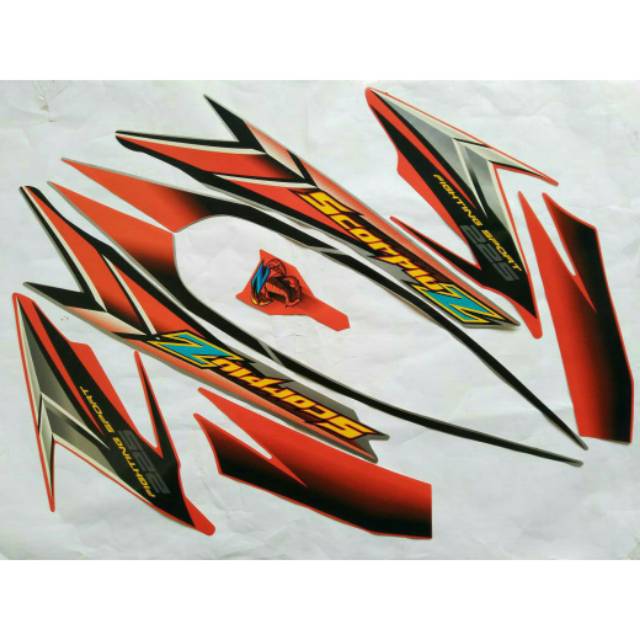 striping sticker yamaha scorpio z 2006 orange