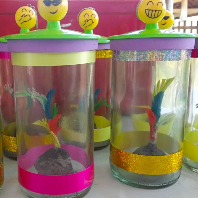 Aquarium lampu kaca mini/pot tanaman air/lampu tidur
