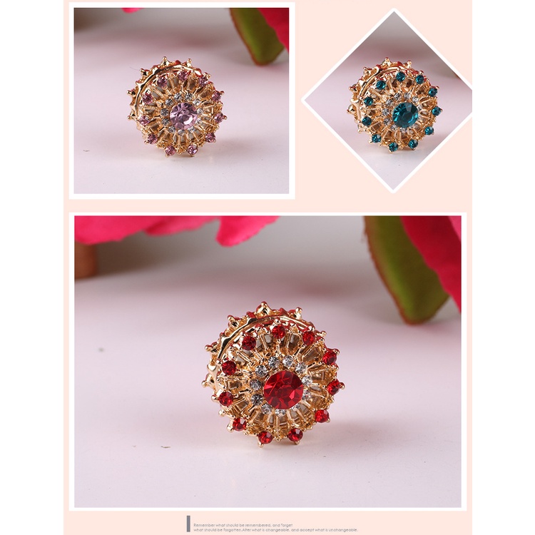 Bros Klip Magnetik Bahan Alloy Aksen Berlian Untuk Hiasan Kepala Wanita Muslim