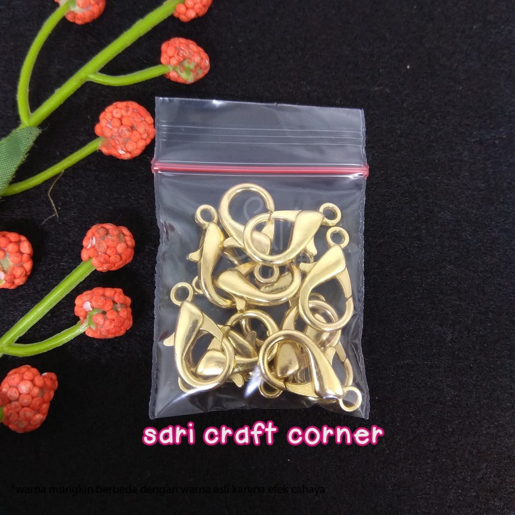 Kait Udang Gold 20mm - Kokot Udang Lobster Clasp Nickel