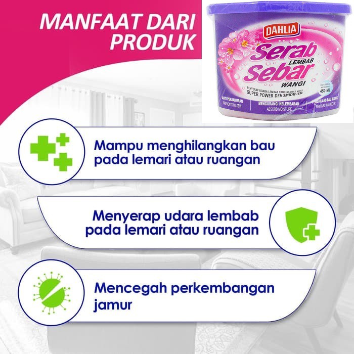 Dahlia Serab Lembab PARFUME Serap Air 450ML 250 gr D112 pink