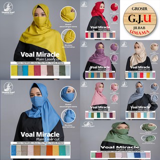 Umama VOAL  MIRACLE PLAIN LC MASKER Campur Warna  jilbab  