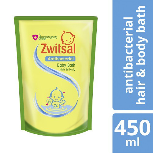 Zwitsal Baby Bath &amp; Body Antibacterial + Zwitsal Baby Wipes 450 ml