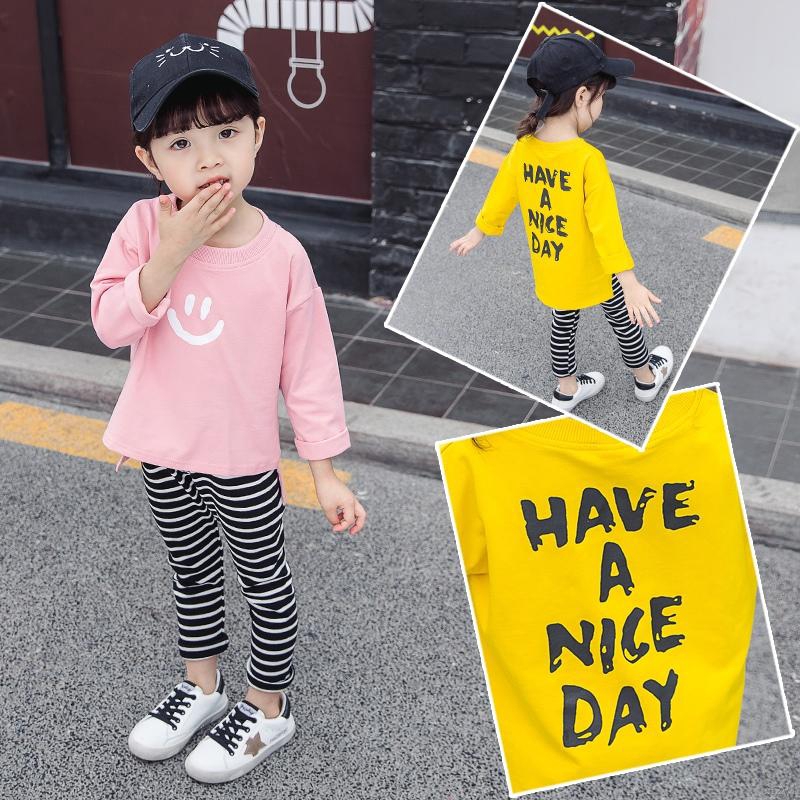 Cozy Setelan Kaos  T Shirt Casual Anak  Perempuan  Lengan 
