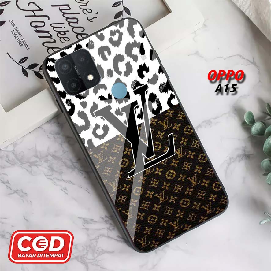 GSC CASE CASING DESAIN LV UNTUK OPPO A15 Case Murah Pelindung Belakang Ponsel, Pelindung HP,Case HP,