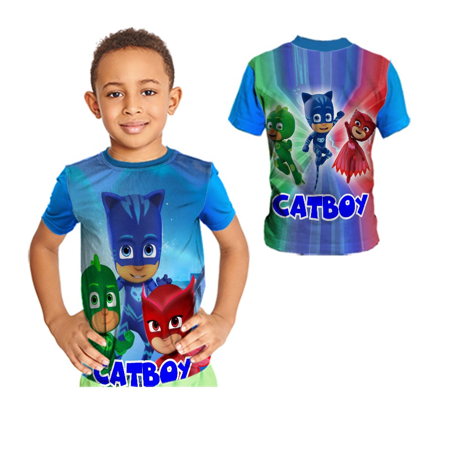 CATBOY  - BIRU Baju Jersey Kaos anak cowo tangan pendek Fullprint terbaru