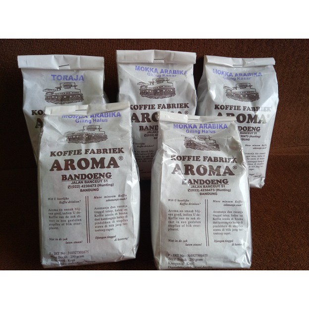 KOPI ARABICA / ROBUSTA 250 gr - AROMA BANDUNG Fresh Asli Bubuk Giling Halus /Medium /Kasar /Biji - Indonesia Coffee - Tokomart Shop