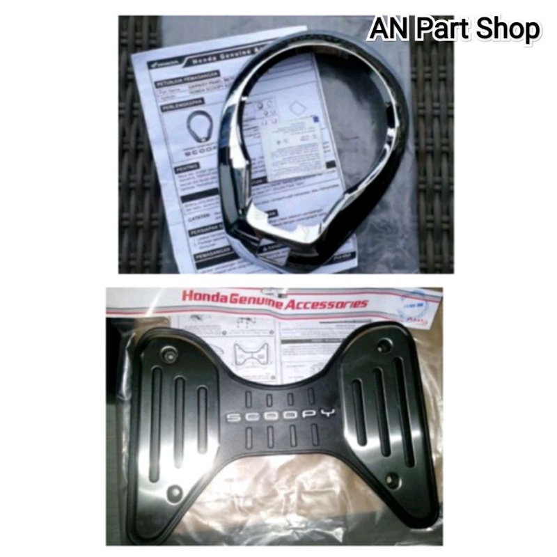 Karpet Alas Pijakan Kaki dan Garnish Panel Meter Speedometer New Scoopy 2020 2021 Original Honda