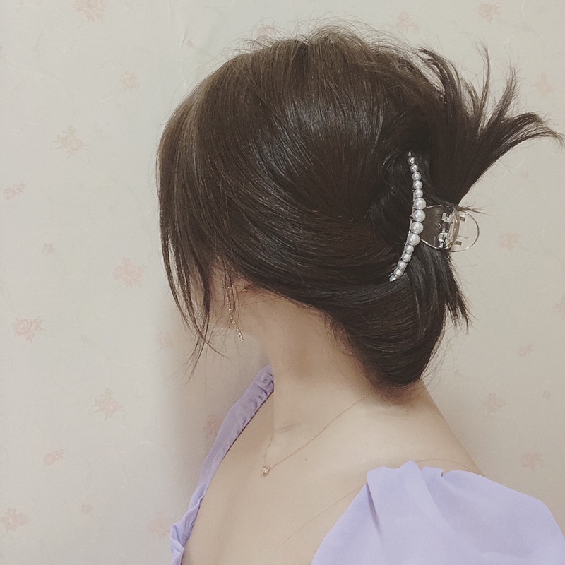 Korean Simple Style Fashion Durable Imitation Pearl Hair Claws Women Headdress