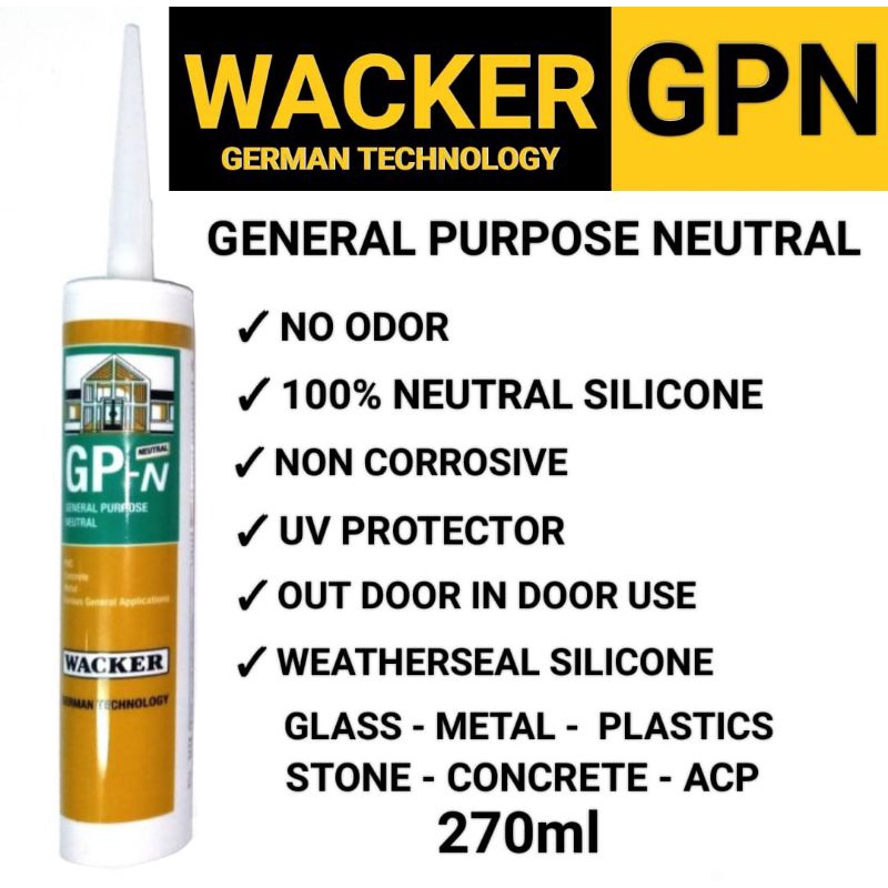 Silicone Sealant Wacker GPN Netral / LEM KACA WACKER GP-N