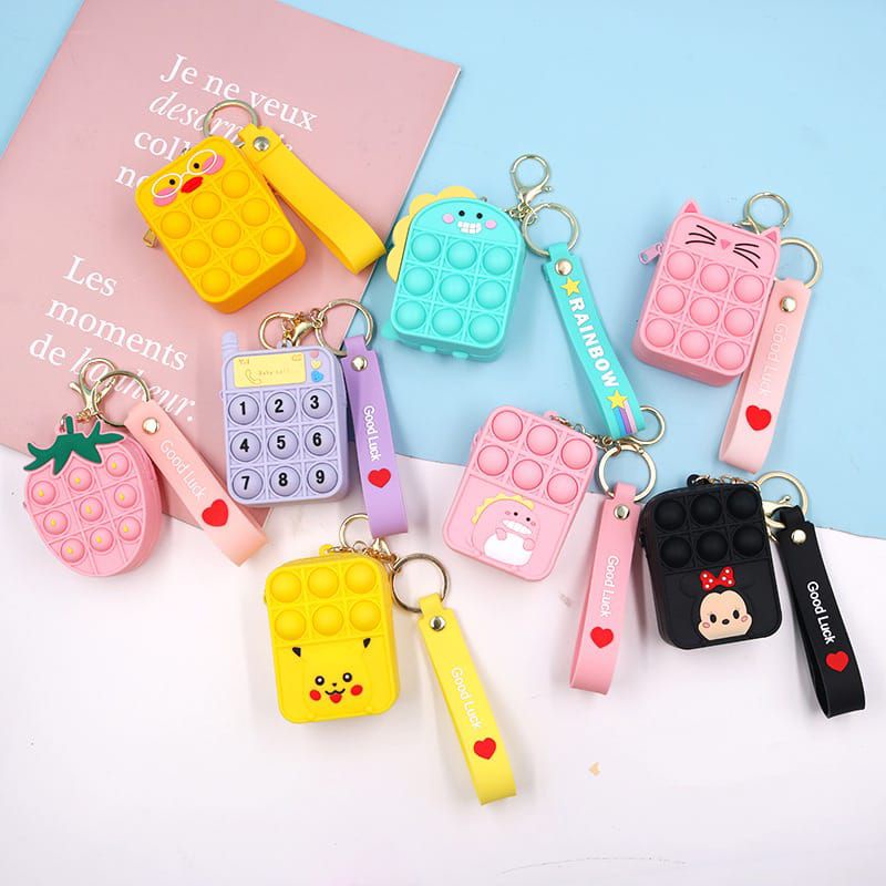 New Dompet Pop It Toys Mini Pouch Untuk Uang Dompet Mini Slime Pop Bubble Pouch Popit Dompet Koin