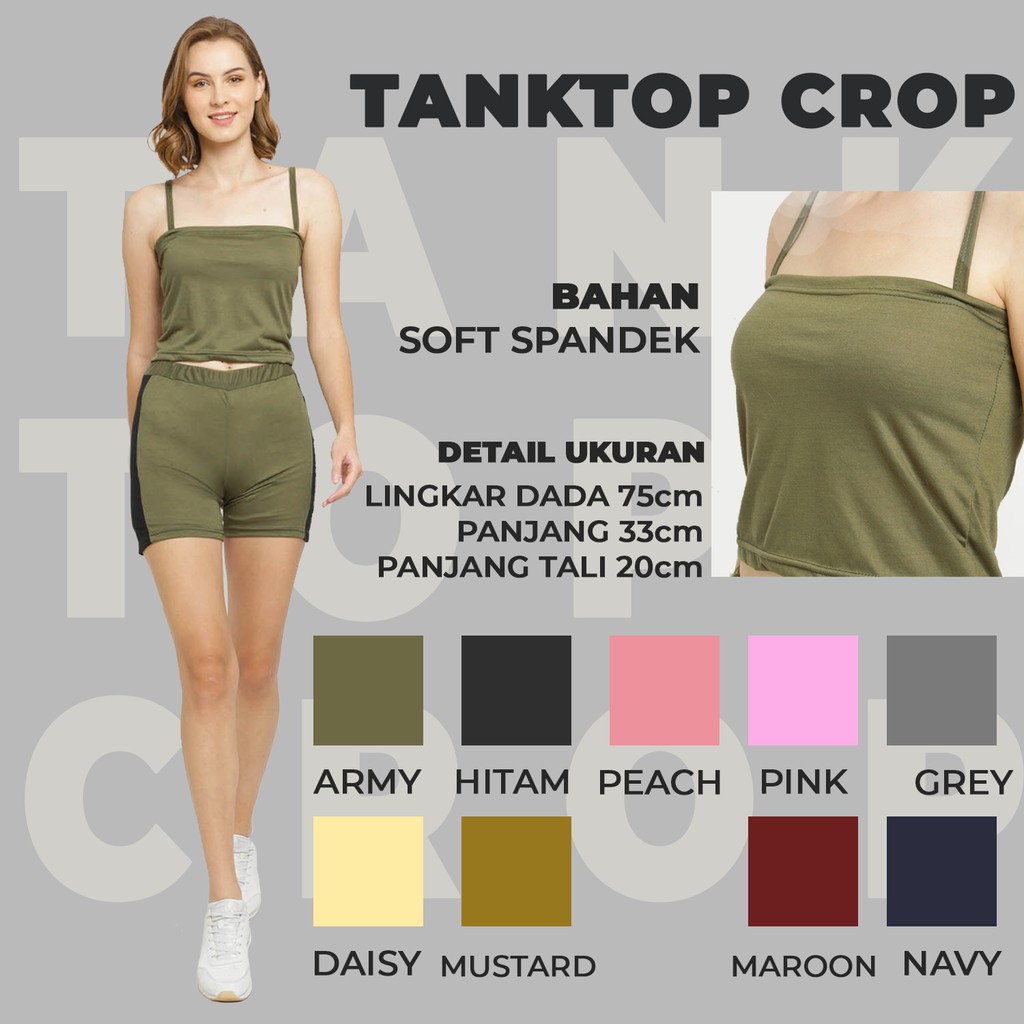 Tanktop NH08 / Tanktop Tali Polos NH08/tanktop crop wanita - YELONIX