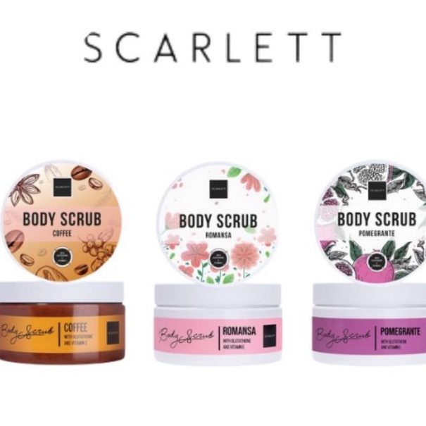 Scarlett Whitening Body Scrub Pemutih Tubuh Lulur Badan Scarlet