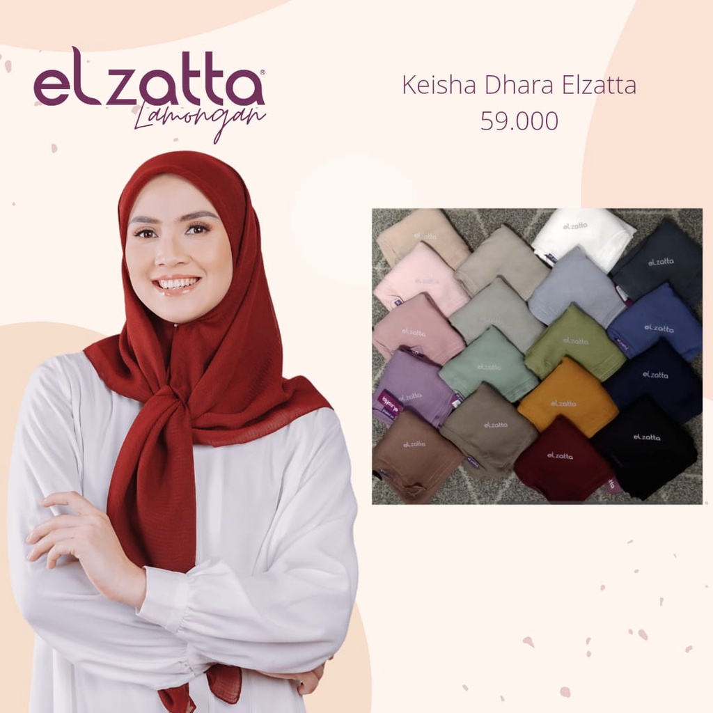 ELZATTA JILBAB SEGIEMPAT POLOS TERBRU ELZATTA KEISHA DHARA ELZATTA