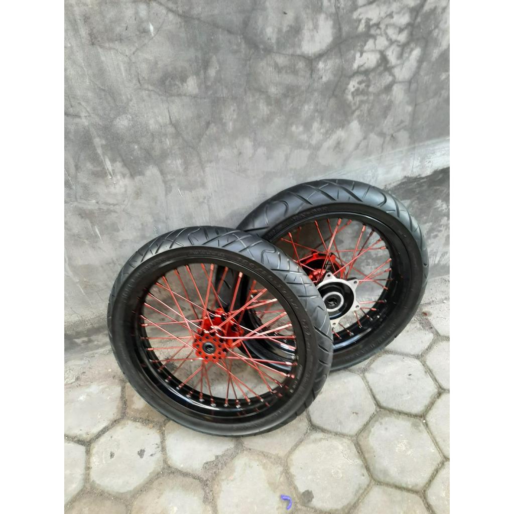 Wheelset Supermoto Honda CRF 150 L Roda Set Supermoto Ring 17 PNP CRF Ban Sumo CRF