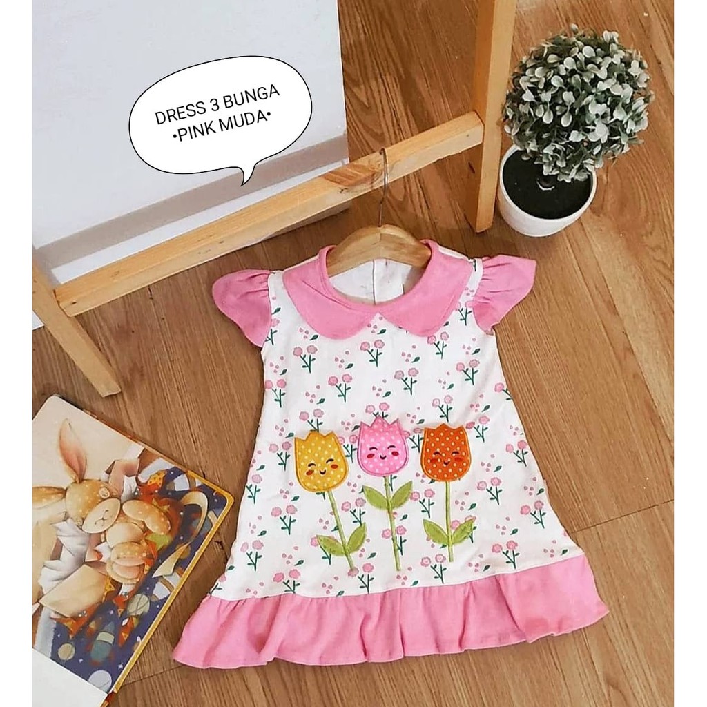 Dress Anak Perempuan Bunga 1 Ukuran Estimasi Usia 2-9 Bulan / Dress Bayi