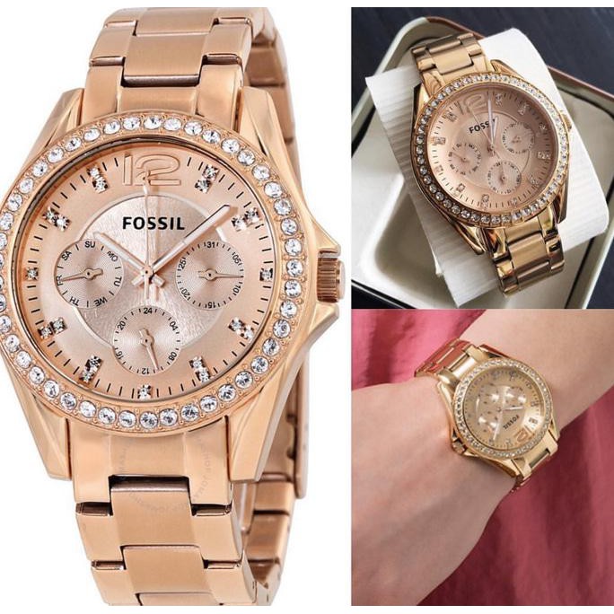 Pengiriman Cepat Jam Tangan Wanita Merk Fossil Type ES 2811 / ES2811 Original Free Yes PROMO