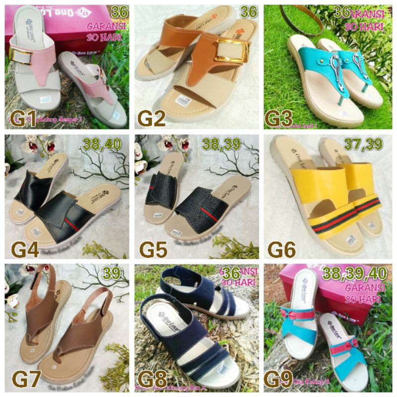 One Love Sandal Flat Wanita Original Ready Medan