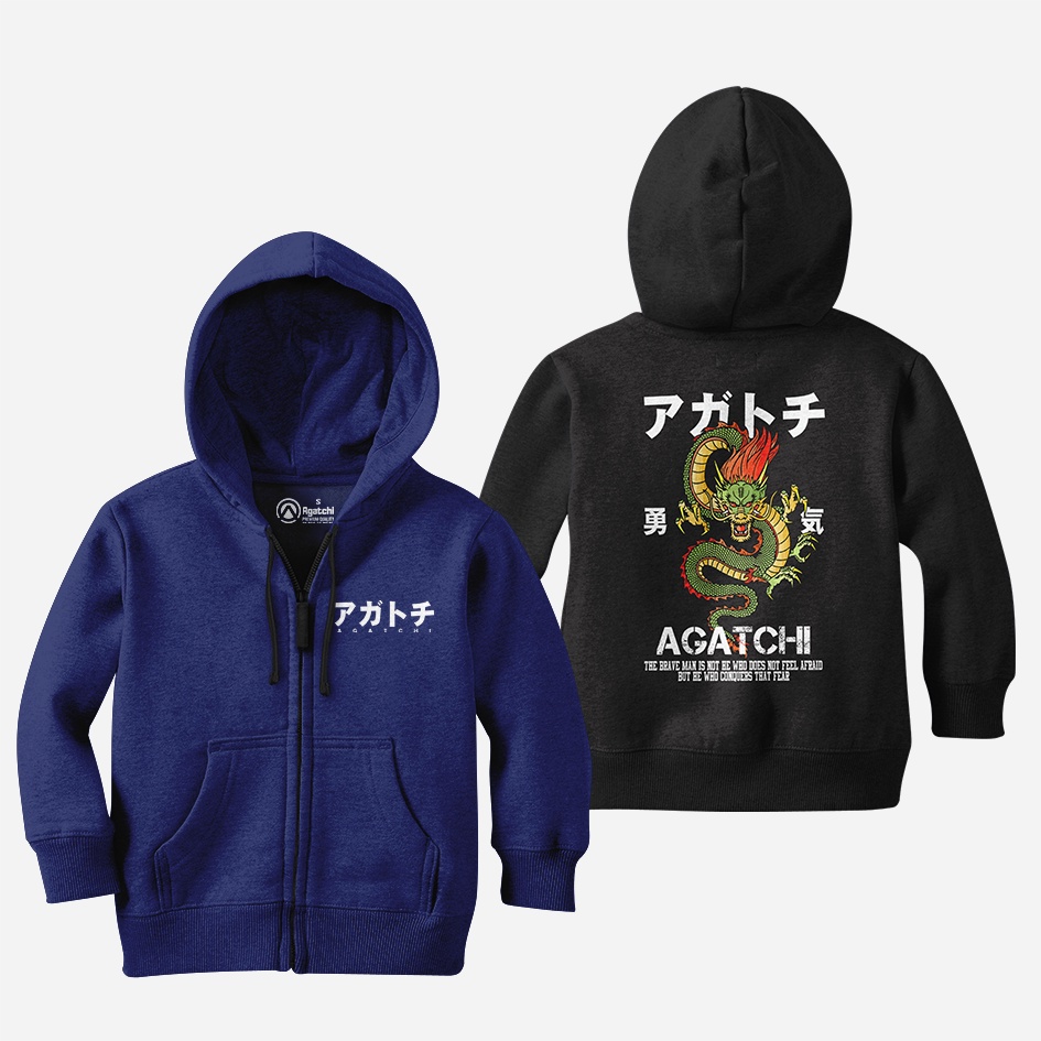 Sweater Zipper Hoodie Anak Naga Pemberani