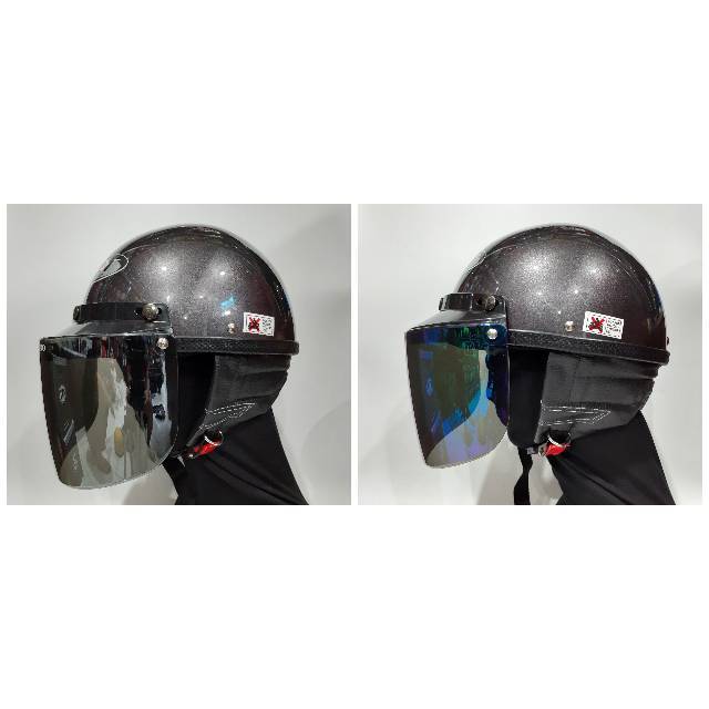 Helm Chip JPN Original Gunmet Glossy Kaca Datar