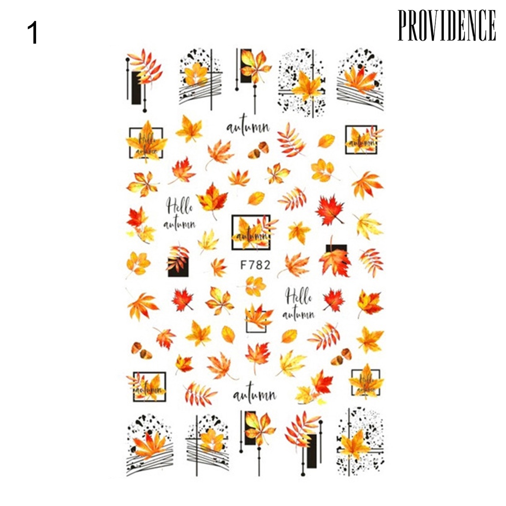 Providence 1 Sheet Manicure Decal Delicate Compact Safe Autumn Maple Leaves Nail Art Transfer Sticker for Women