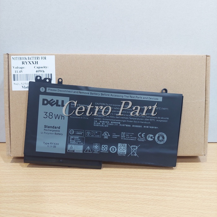 Baterai Batre Laptop Dell E5250 E5270 E5550 E5470 E5450 Series RYXXH