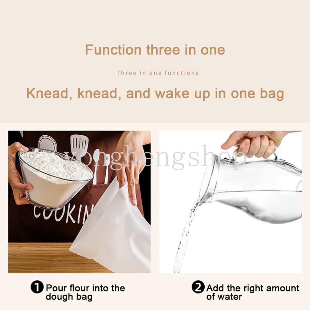 Non Stick Silicone Dough Bag Pastry Flour-mixing Bag Kneading Kantong Adonan Pengaduk Adonan Serbaguna Untuk Roti Dapur DIY Alat Baking Masak Gadget