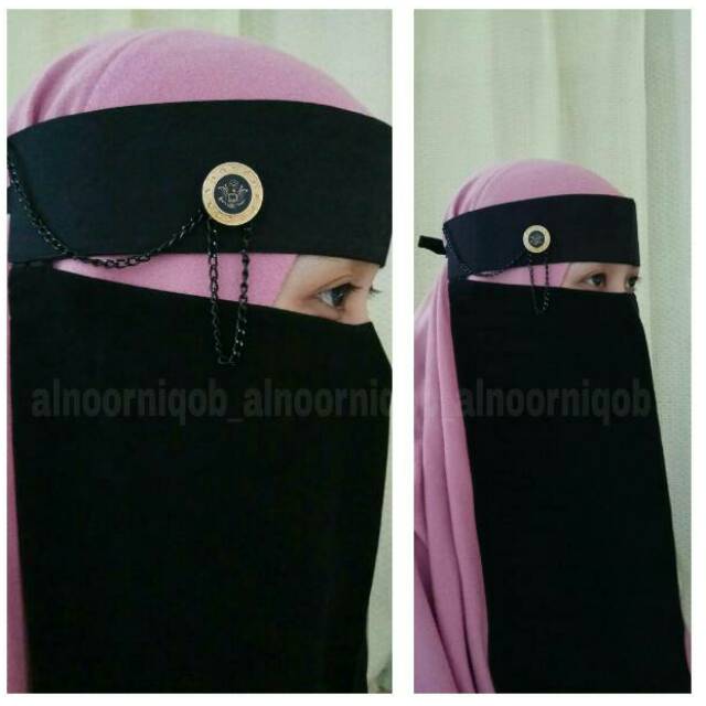 Cadar niqob bandana jazz rantai sifon arab silky. Niqab bandana rantai
