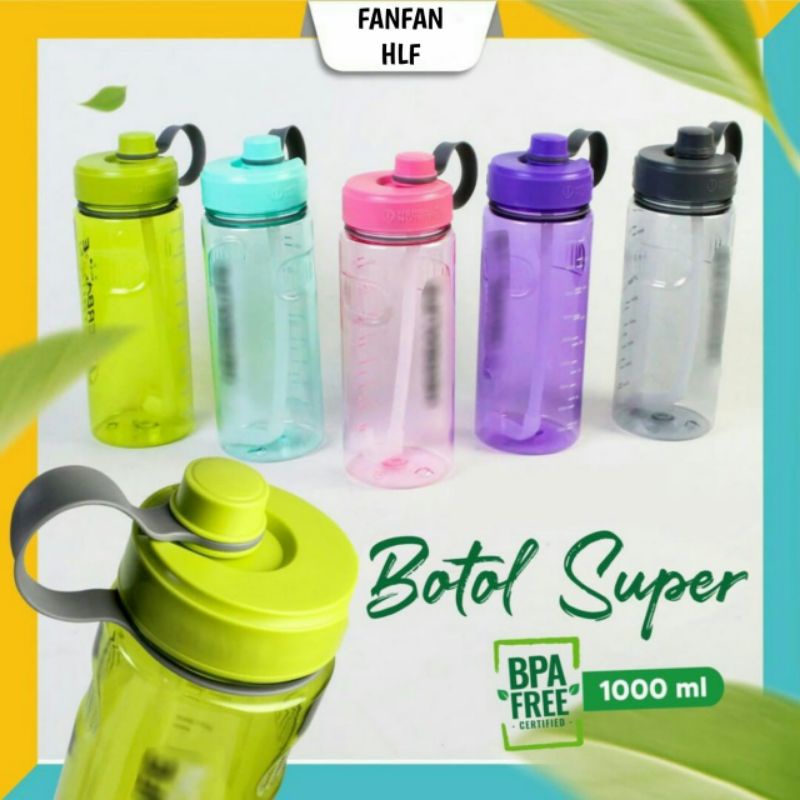 Botol Minum Apel Herbalife Tulisan Timbul Ukuran 1 Liter (1kg 5pcs)