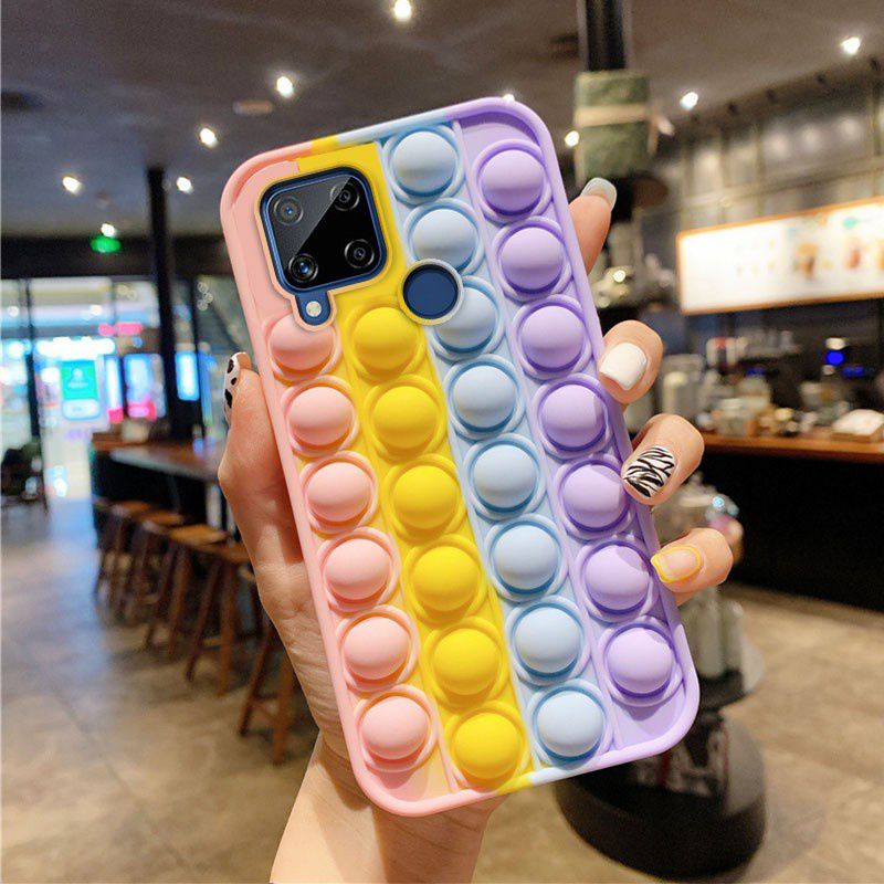 Casing Realme C15/ C11/ C21y Silikon pop it 3D Polos Original