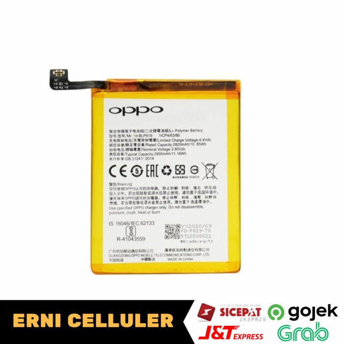 BATERAI BATRE OPPO A39 A57 BLP619 ORIGINAL