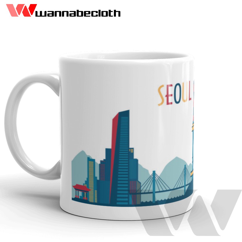 Gelas Seoul Korea Mug Seoul Korea Souvenir Seoul Korea Mug World City