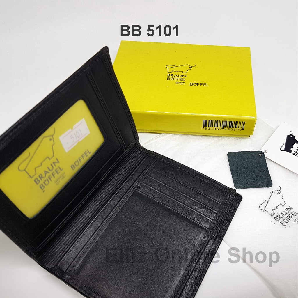 Dompet Pria Braun Buffel 5101 Black - Model 3D Berdiri - Kulit Import - Trifold.