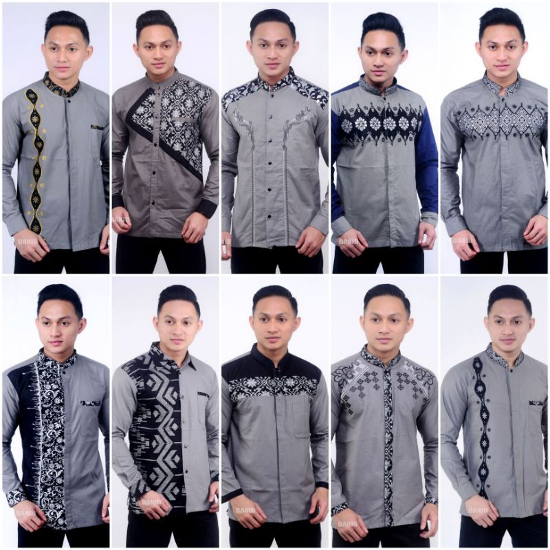 KURTA WARNA ABU ABU / KOKO BATIK WARNA ABUABU GREY / KURTA LENGAN PANJANG MURAH TERBARU