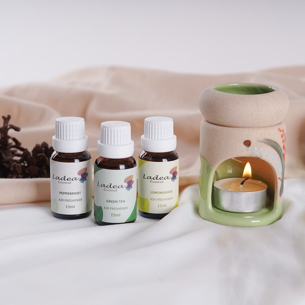 LADEA AROMA TERAPI | AROMATHERAPY | ESSENTIAL OIL | PENGHARUM RUANGAN | PAKET TUNGKU BURNER HUMIDIFIER