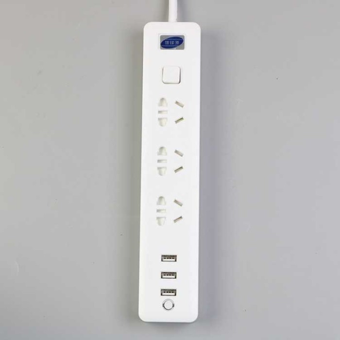 Powerstrip 3 USB Port + 3 Electric Plug dengan LED Indikator -BR22