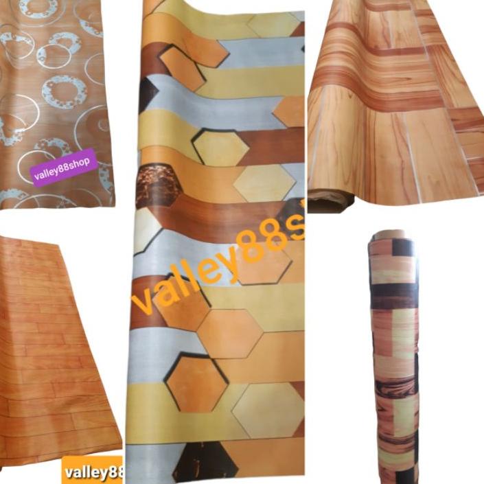 6.6 Flash Sale karpet meteran / alas lantai / alas meja / karpet lantai motif kayu / perlak meteran/